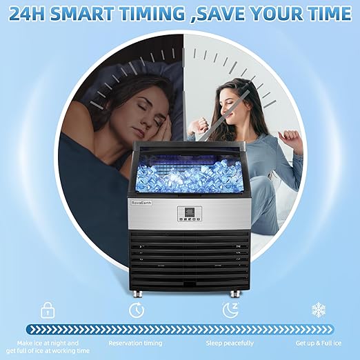 Commercial Ice Maker, 110V Automatic Ice Making Machine Stainless Steel 325 - Image 7