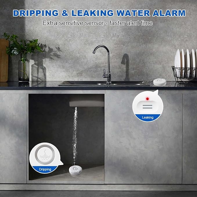 WiFi Water Leak Detectors for Home 3 Pack, Wireless Smart Water Leak Sensor - Image 2