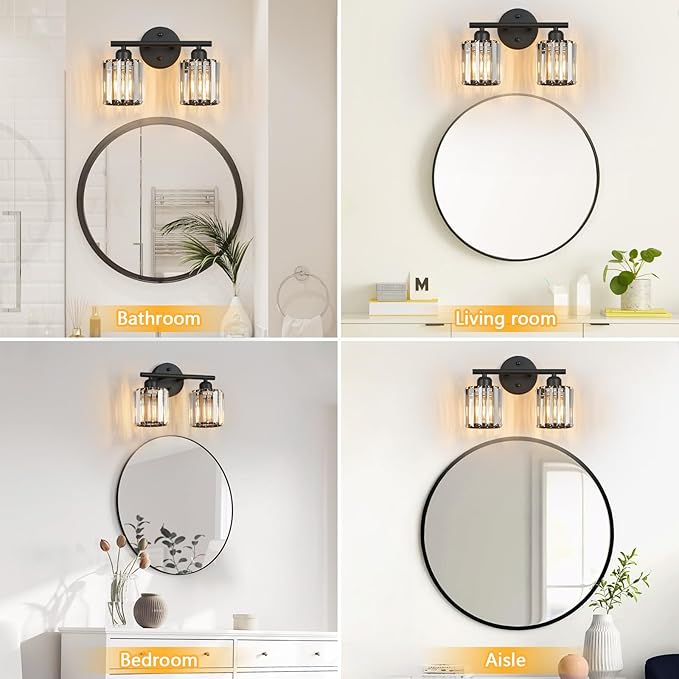 FDPBY Modern 2 Light Crystal Vanity Light, Compatible - Image 4