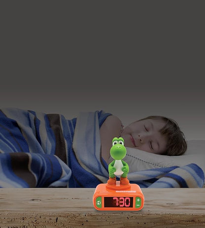 LEXiBOOK, Super Mario, Yoshi Nightlight Alarm Clock, Sounds and Melodies - Image 4