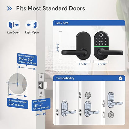 Smart Keypad Door Lock with Handle: NICE DIGI Keyless Entry Electronic Lock - Image 6