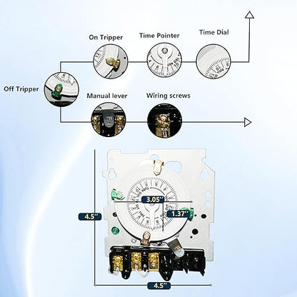 T101M Mechanical Time Switch, 24-Hour 120 V Mechanical Time Switch, Mechanism - Image 4