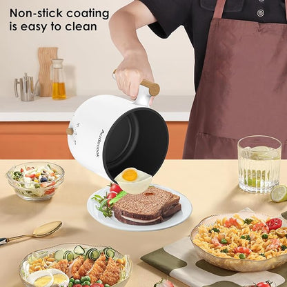 Audecook Hot Pot Electric with Steamer, 1.8L Portable Mini Travel Cooker - Image 4