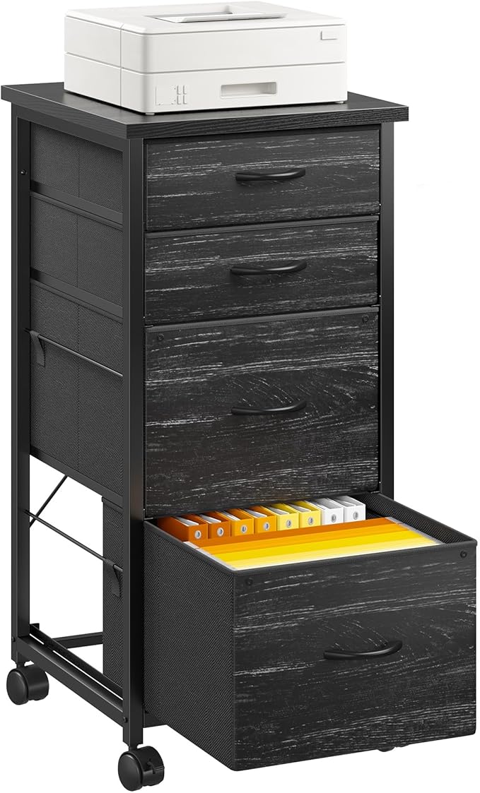 4 Drawers Mobile File Cabinet Vertical Filing Cabinet by Durayloly