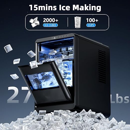 Antarctic Star Crescent Ice Maker, Slow-Melting Countertop Ice Maker, 27 Lbs/24H - Image 2
