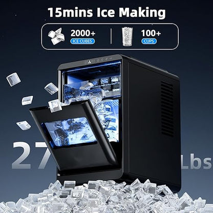 Antarctic Star Crescent Ice Maker, Slow-Melting Countertop Ice Maker, 27 Lbs/24H - Image 2