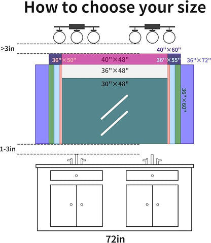 36x55 inch Bathroom Mirror, Large Rectangular Wall Mirrors - Image 9