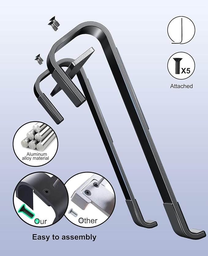 Soqool Laptop Stand for Desk, Ergonomic Detachable Laptop Riser, Aluminum - Image 8