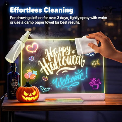 16-Inch Rechargeable Doodle Glow LED Note Board, 7-Color Light Modes, Neon Art - Image 6