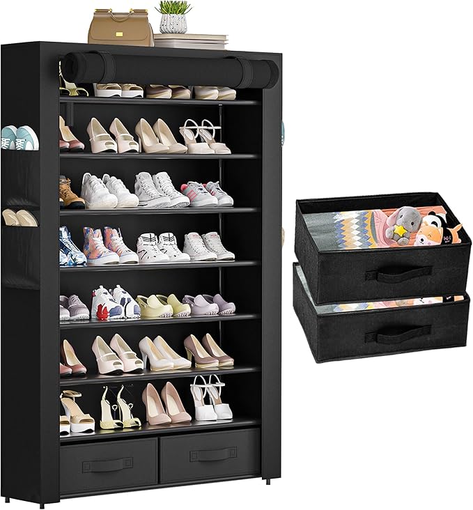 OYREL Tall Shoe Rack Dustproof Cabinet Large Capacity 8 Tier Shoe Organizer by OYREL