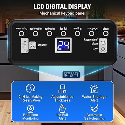 Commercial Ice Maker Machine 110 Lbs/24H, 20 Lbs Ice Bin, Undercounter Ice - Image 4