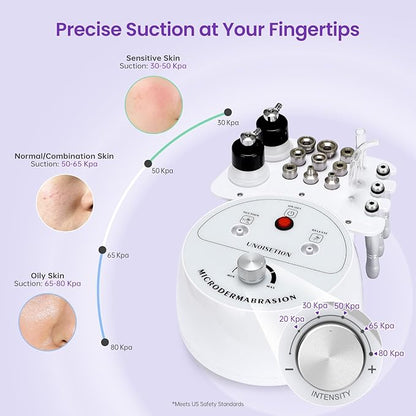 UNOISETION Diamond Microdermabrasion Machine Professional, 3 in 1 Dermabrasion - Image 5