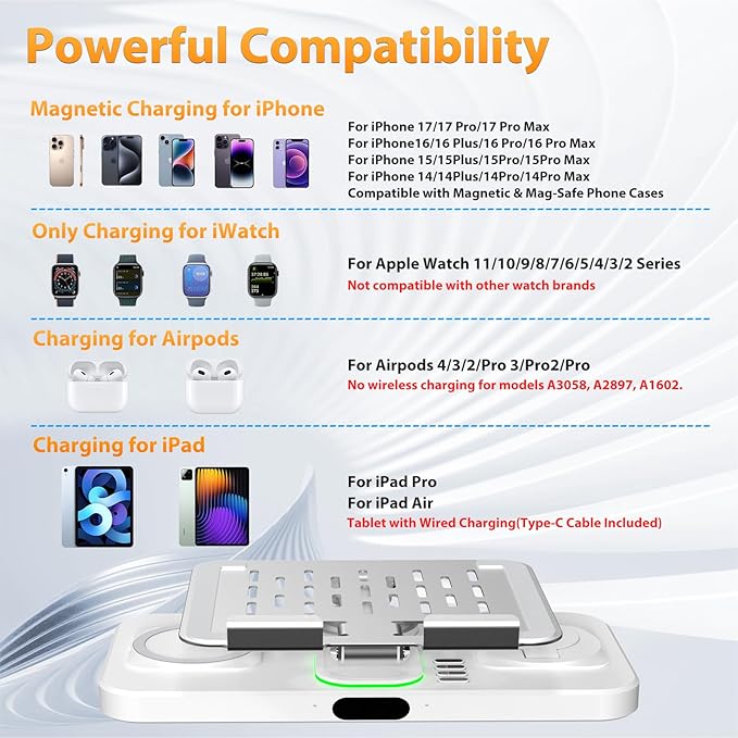30W Charging Station for Apple Products, Foldable Wireless Charger - Image 2