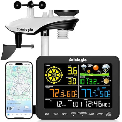 Sainlogic Smart WiFi Weather Stations Wireless Indoor Outdoor SA6 Plus by Sainlogic