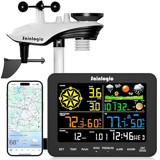 Sainlogic Smart WiFi Weather Stations Wireless Indoor Outdoor SA6 Plus by Sainlogic
