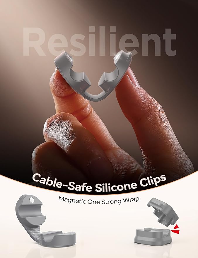 8-Pack Cord Organizer Magnetic Cable Clips, Desk Cable Management Wire Hider - Image 2