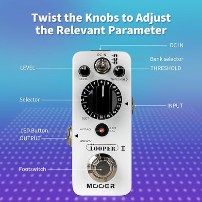 MOOER Micro Looper II Guitar Loop Pedal - Image 6