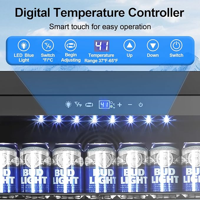 24 Inch Beverage Refrigerator, 5.2 Cu. Ft. Drink Refrigerator - Image 4