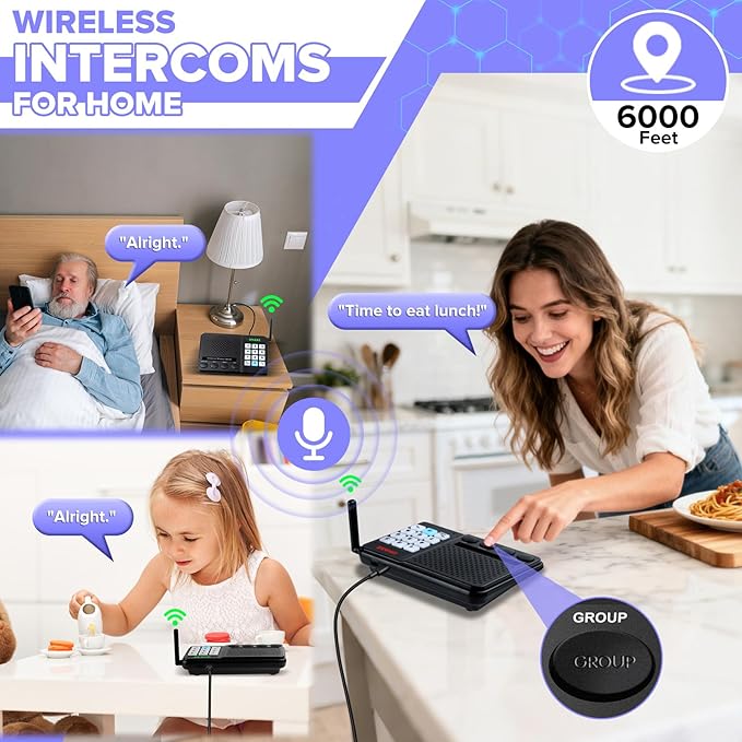 UHAXZ Intercoms Wireless for Home, Long Range Wireless Intercom 6000ft - Image 3
