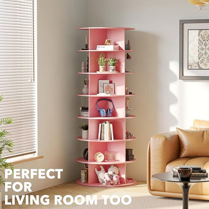 SpaceAid 7 Tier Rotating Shoe Rack Tower, Spinning Shoe Display Lazy Susan - Image 6