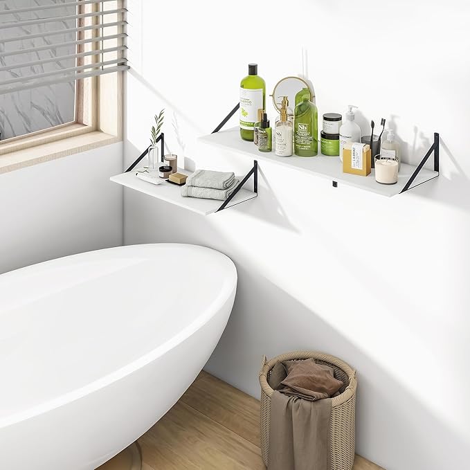 Heimlove White Deep Floating Shelves - Image 7