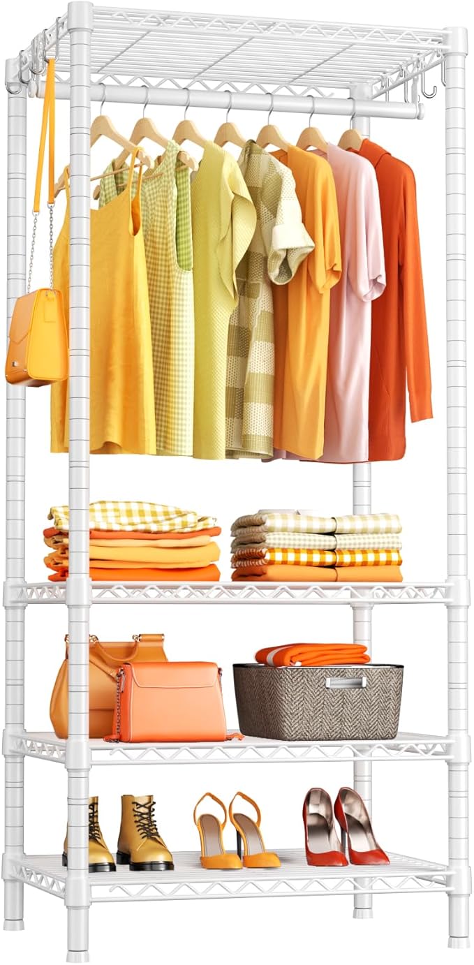 Ulif H4 Mini Portable Closet, 4 Tiers Freestanding Clothing Garment Rack by Ulif