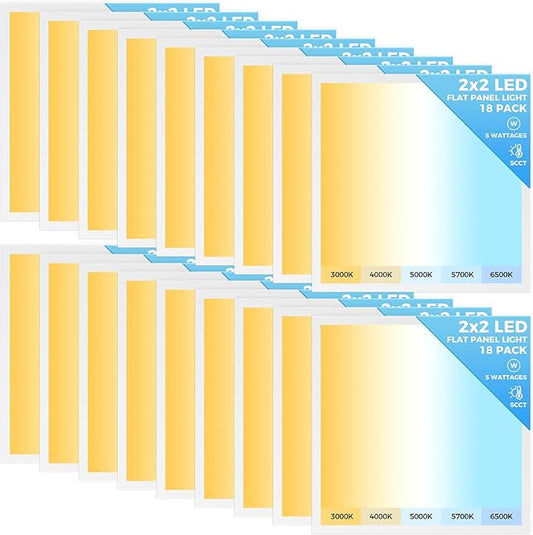 AIKVSXER 18 Pack 2x2 LED Flat Panel Light, Flush Mount Ceiling Light Kitchen by AIKVSXER