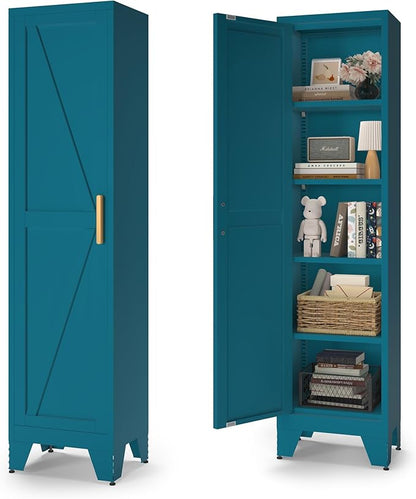 COFaR Tall Bathroom Cabinet, Metal Farmhouse Narrow Slim Storage Cabinet by COFAR