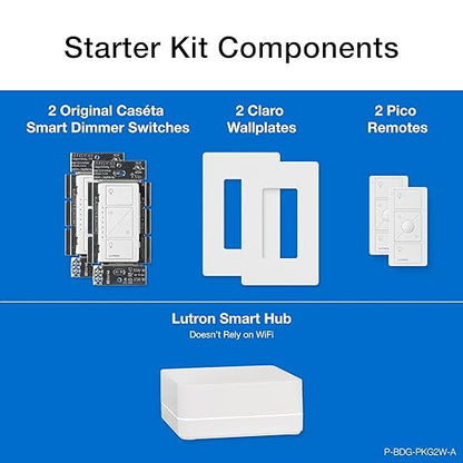 Lutron Caseta Original Smart Dimmer Switch Kit, 2 Dimmer Switches, 2 Wall Plates - Image 8