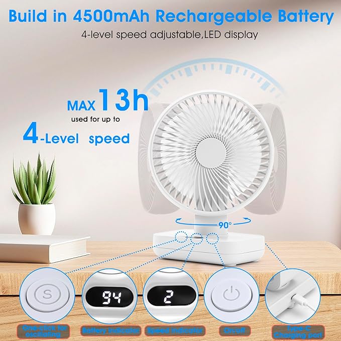 Digibond Oscillating Table Fan Small Oscillating Fan - Image 3