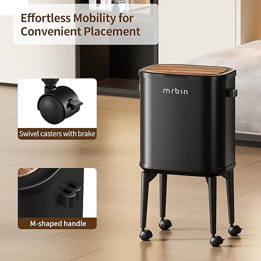 MRBIN Metal Slim Bathroom Trash Can - Image 4