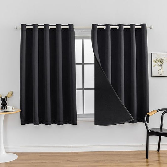 Anytime 100% Blackout Curtain 2 Panels Set, Thermal Insulated Window Drapes by Anytime