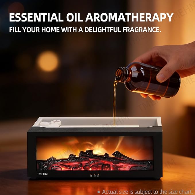 Fireplace Flame Air Diffuser Humidifier, 7 Colors Aromatherapy Essential Oil - Image 4