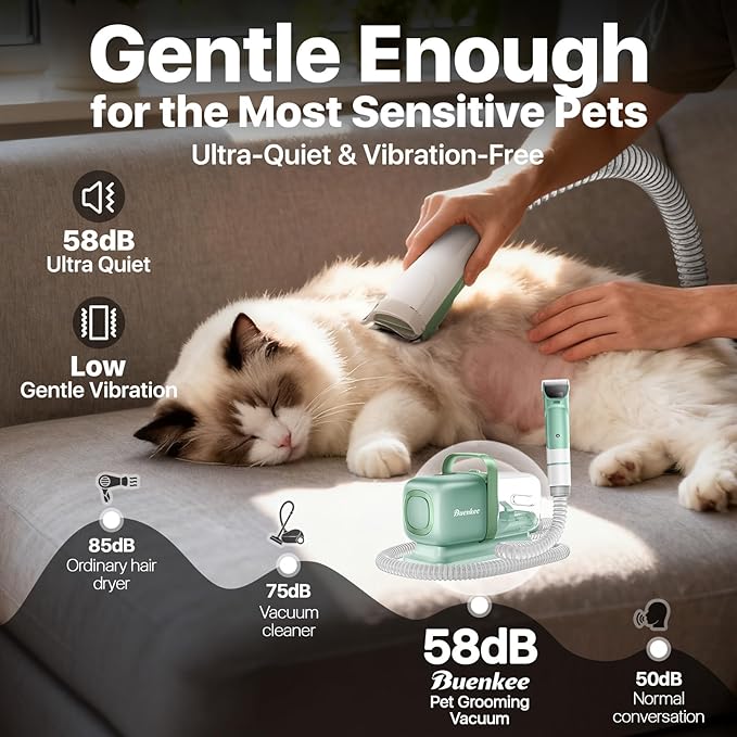 Dog Grooming Kit with Vacuum, 15000Pa Pet Hair Clipper and Shedding Brush - Image 6