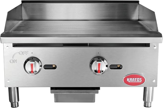 Kratos 24" Wide Commercial Countertop Griddle, Gas Hot Plate - Image 2