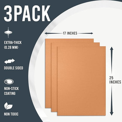 Non Stick Oven Liners for Bottom of Oven, 3 Pack Large Heavy Duty Mats - Image 2
