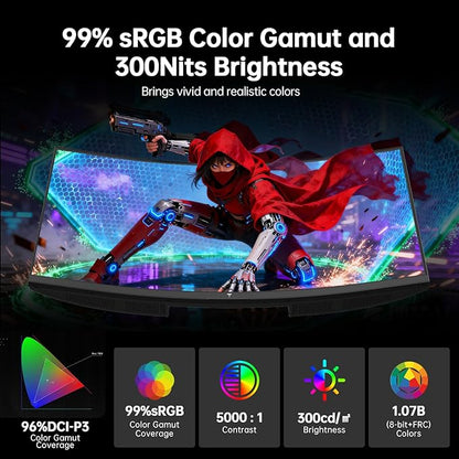 KTC 32 Inch Curved Gaming Monitor, 2K 180Hz Computer Monitor, QHD 1500R PC - Image 3