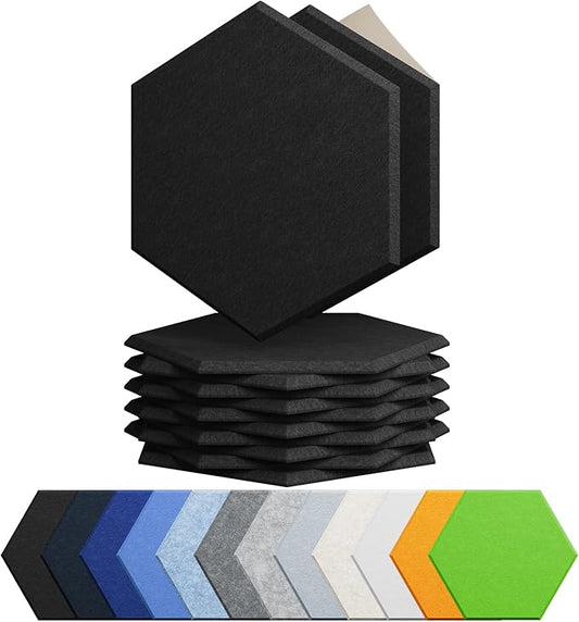 Amantech 12 Pack Acoustic Panels Self Adhesive Sound Proof Foam, High Density by Amantech