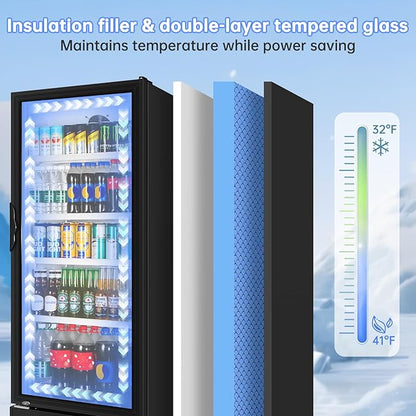 Commercial Beverage Refrigerator, 24.5 Inch 15 Cu. Ft. Drink Fridge, Display - Image 6