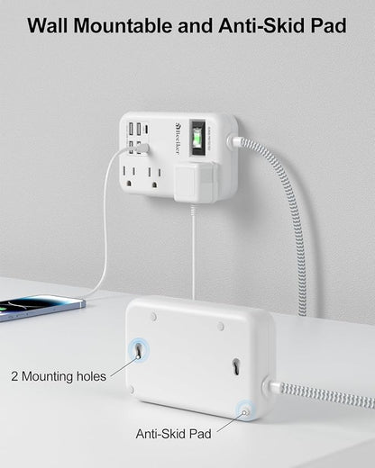 6 USB Surge Protector Power Strip- 5Ft Travel Power Strip - Image 6