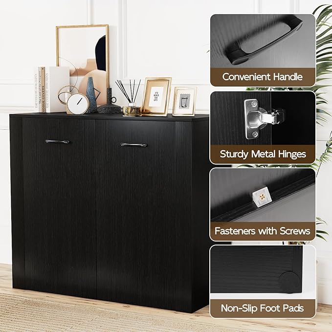 Giantex Modern Storage Cabinet, Anti-Tipping Device, Sturdy Metal Hings - Image 9