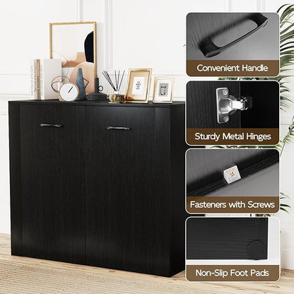 Giantex Modern Storage Cabinet, Anti-Tipping Device, Sturdy Metal Hings - Image 9