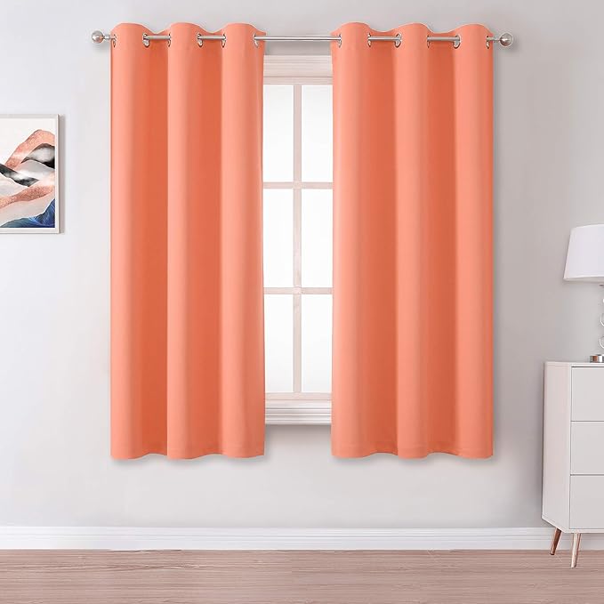 DUALIFE Light Coral Blackout Curtain Panels by DUALIFE