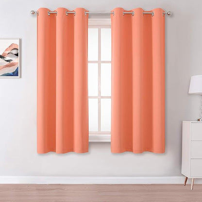DUALIFE Burnt Coral Blackout Curtain Panels by DUALIFE