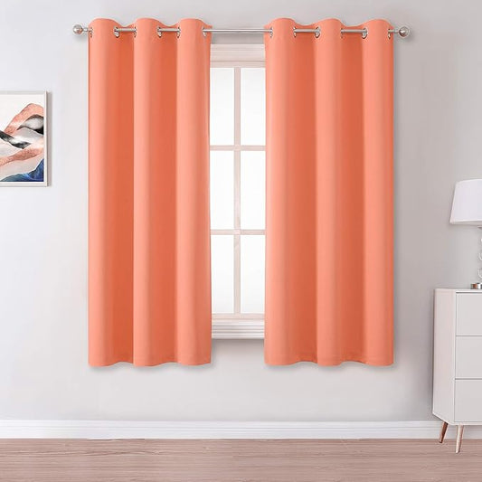 DUALIFE Burnt Coral Blackout Curtain Panels by DUALIFE