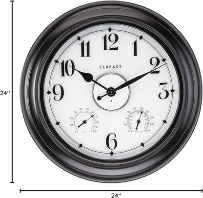 CLXEAST 24 Inch LED Self-Illuminated Outdoor Metal Clocks Waterproof, Large - Image 10