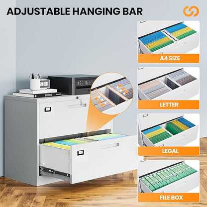 2 Drawer File Cabinets for Home Office, Metal Filing Cabinet - Image 5