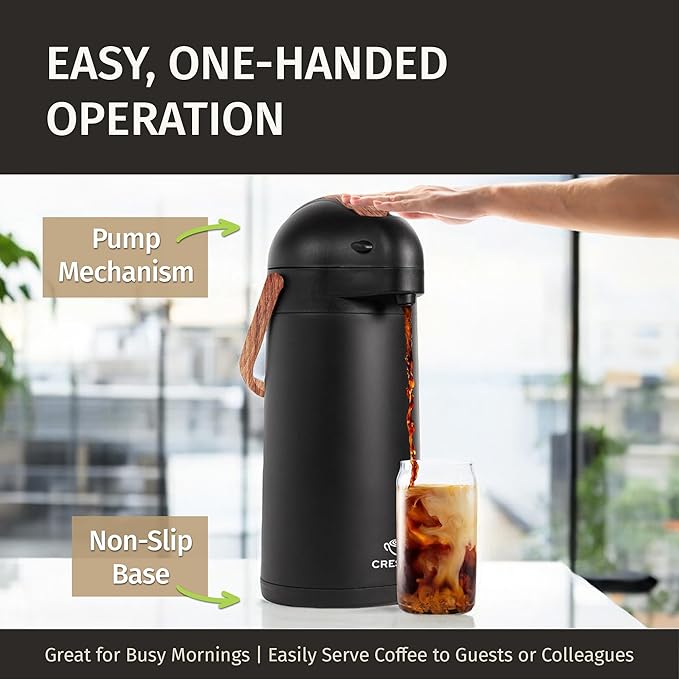 Thermal Coffee Carafe 102Oz w/Wood Trim, Keeps Coffee Hot - Image 6