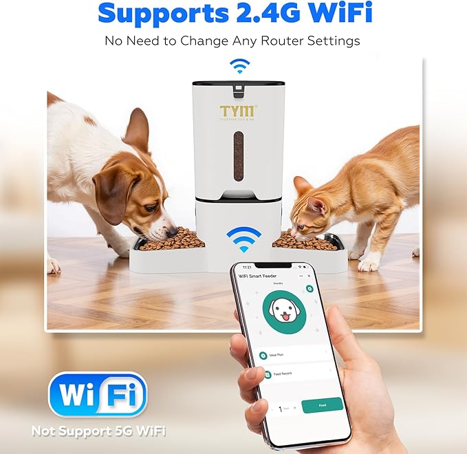 TYM Dual Automatic Cat Feeder for 2 Cats, 7L WiFi Cat Food Dispenser - Image 4