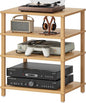 4-Tier AV Media Player Stand, Natural Stereo Cabinet, Modern Audio Shelf by LELELINKY